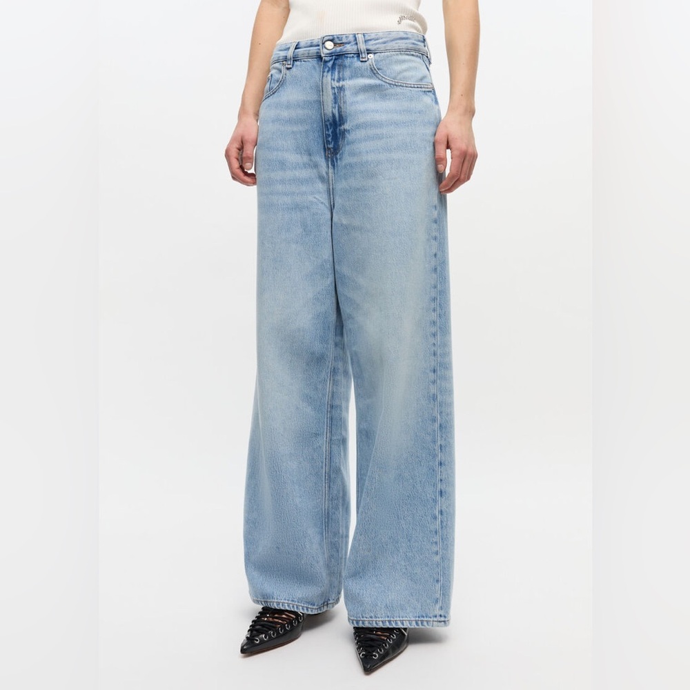 Ganni Soft Light Blue Wide-Leg Jeans